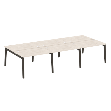 Рабочая станция на деревянных опорах Onix Wood OW.D.RS-6.2.8 3540x1635x750 (Денвер Светлый/Дуб Темный)