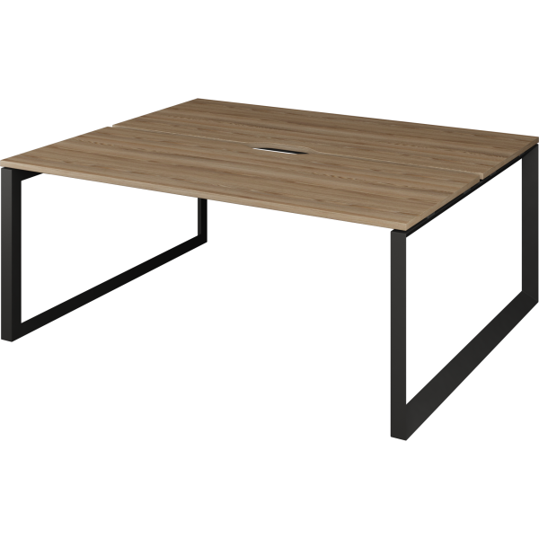 Бенч двойной на 2 рабочих места на металлокаркасе Аргентум-МП НТМП.О.Б2-180 1800x1496x750 (Дуб сафари/Антрацит)