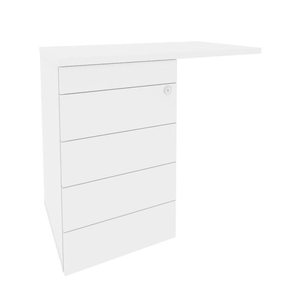 Тумба приставная TIP-ON универсальная л/пр Onix O.TPU-4 TIP 842x460x750 (Белый Бриллиант)