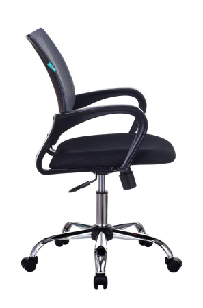 Кресло Бюрократ CH-695SL темно-серый TW-04 сиденье черный TW-11 крестовина хром (Компьютерное кресло CH-695SL темно-серый)