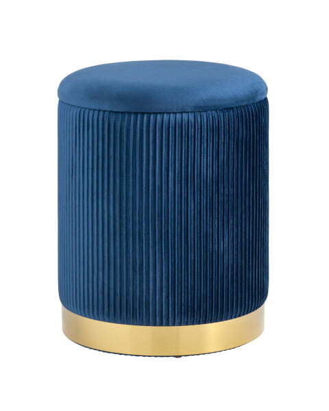 Пуф Шарлотта с ящиком велюр синий (Пуф Шарлотта синий)