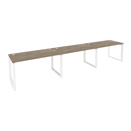 Рабочая станция на О-образном м/к Onix O.MO-RS-3.3.7 4140x720x750 (Тиквуд Темный/Белый Металл)