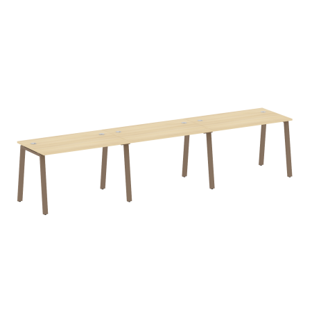 Рабочая станция на 3 рабочих места на А-образном м/к Metal System Style БА.СМ-3.2 3600x720x750 (Акация/Мокко металл)