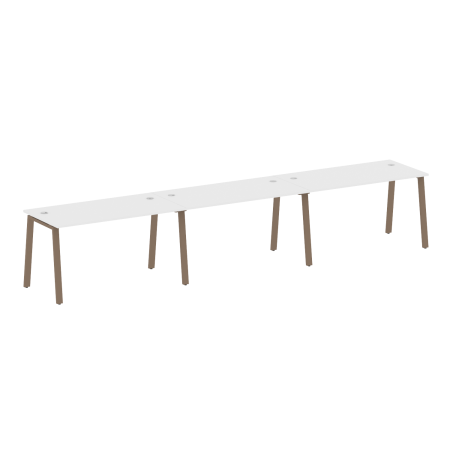 Рабочая станция на 3 рабочих места на А-образном м/к Metal System Style БА.СМ-3.3 4200x720x750 (Белый/Мокко металл)