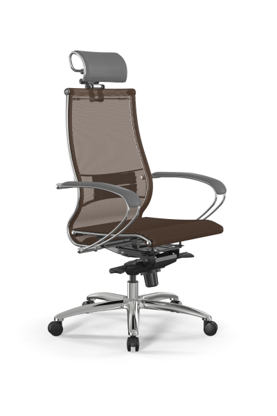 Кресло для руководителя Метта Samurai L2-5K - TS /Kc00/Nc00/K2cL/H2cL-3D(M06.B31.G04.W03) (Светло-коричневый | Серый)