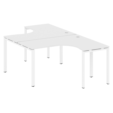 Рабочая станция криволинейная Metal System Style БП.РАС-СА-2.3 1400x2435x750 (Белый/Белый металл)
