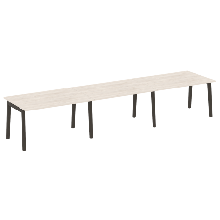 Стол переговорный на деревянных опорах Onix Wood OW.PRG-3.3 4140x980x750 (Денвер Светлый/Дуб Темный)