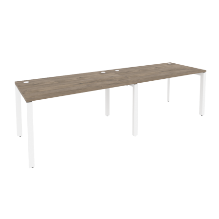 Рабочая станция на П-образном м/к Onix O.MP-RS-2.3.8 2760x800x750 (Тиквуд Темный/Белый Металл)