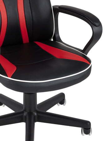 Кресло игровое TopChairs Racer Lighti черное с красным (Геймерское кресло Racer Light черный, красный)