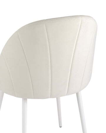 Стул Логан велюр молочный белые ножки (Стул Логан молочный)
