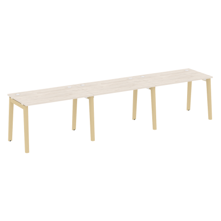Рабочая станция на деревянных опорах Onix Wood OW.RS-3.2.7 3540x720x750 (Дуб Аризона/Дуб Светлый)