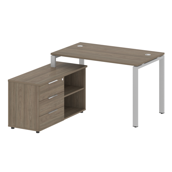 Рабочая станция с опорной тумбой левая Metal System Style БП.РС-СТС-2.2 Л 1300x1520x750 (Вяз/Серый металл) Рабочая станция с опорной тумбой левая Metal System Style БП.РС-СТС-2.2 Л 1300x1520x750 (Вяз/Серый металл)