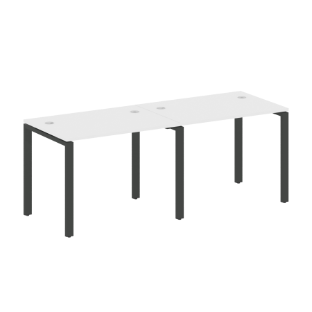 Рабочая станция на 2 раб.места Metal System Style БП.СМ-2.1 2000x720x750 (Белый/Антрацит металл)