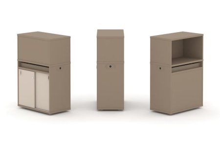 Тумба одиночная + низкая надставка ES.NB.1N-3 (750х410х1135) (Латте/Капучино)