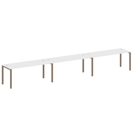 Рабочая станция на 3 раб. места Metal System Style БП.СМ-3.5 5400x720x750 (Белый/Мокко металл)