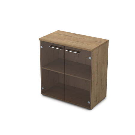 Шкаф низкий со стеклом Gloss line 9НШ.023.2 800x450x845 (Teakwood)