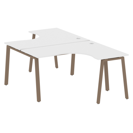 Рабочая станция криволинейная Metal System Style БА.РАС-СА-2.3 1400x2435x750 (Белый/Мокко металл)