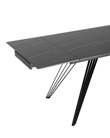Стол обеденный Пандора раскладной 160-240*90 керамика темная (Стол обеденный Пандора черный)