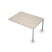 6МПК.003 Бенч-системы для переговорных столов, конечный модуль (1400x1000x750) (Шамони светлый/Алюминий матовый)
