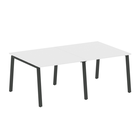 Стол для переговоров (2 столешницы) на А-образном м/к Metal System Style БА.ПРГ-2.1 2000x1235x750 (Белый/Антрацит металл)