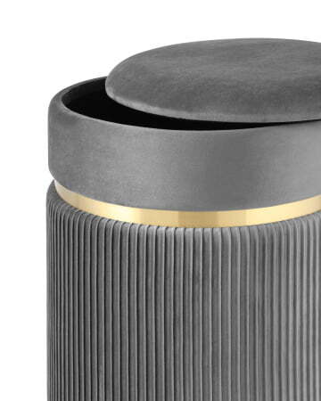 Пуф Миранда с ящиком велюр серый (Пуф Миранда серый)