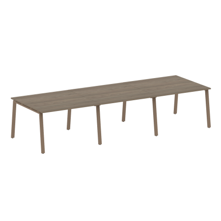 Стол для переговоров (3 столешницы) на А-образном м/к Metal System Style БА.ПРГ-3.2 3600x1235x750 (Вяз/Мокко металл)