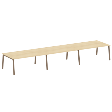 Стол для переговоров (3 столешницы) на А-образном м/к Metal System Style БА.ПРГ-3.5 5400x1235x750 (Акация/Мокко металл)
