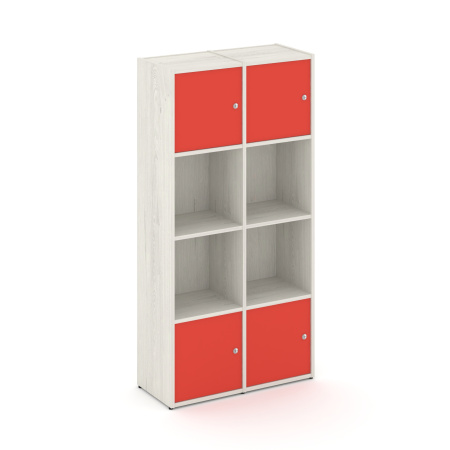 Стеллаж Locker Plus LK.K-005 798x350x1593 (Дуб Наварра | Красный)