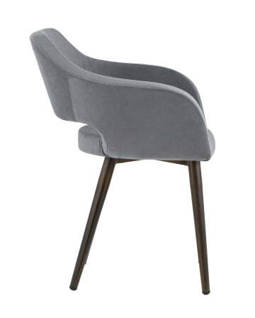 Стул с подлокотниками Саймон велюр тёмно-серый (Стул Саймон темно-серый)