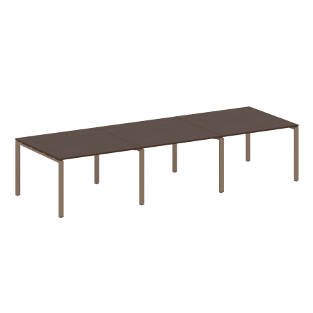 Переговорный стол 3 столешницы Metal System Style БП.ПРГ-3.2 3600x1235x750 (Венге Цаво/Мокко металл)