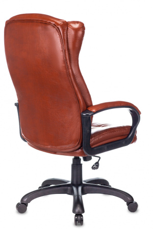 Кресло руководителя CH-879N коричневый Boroko-37 эко.кожа крестов. пластик (Коричневый)