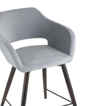 Стул полубарный Саймон велюр серый (Стул полубарный Саймон серый)