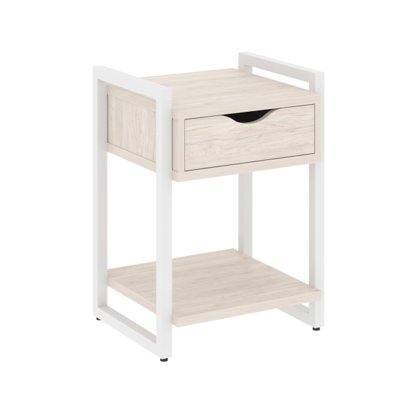 Тумба на регулируемых опорах с ящиком и полкой VR.L-T1.O 500x460x719 (Денвер Светлый/Белый металл)