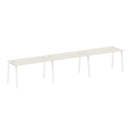Рабочая станция на 3 рабочих места на А-образном м/к Metal System Style БА.СМ-3.3 4200x720x750 (Дуб наварра/Белый металл)