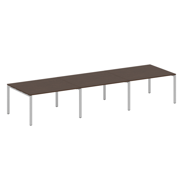 Переговорный стол 3 столешницы Metal System Style БП.ПРГ-3.3 4200x1235x750 (Венге Цаво/Серый металл)
