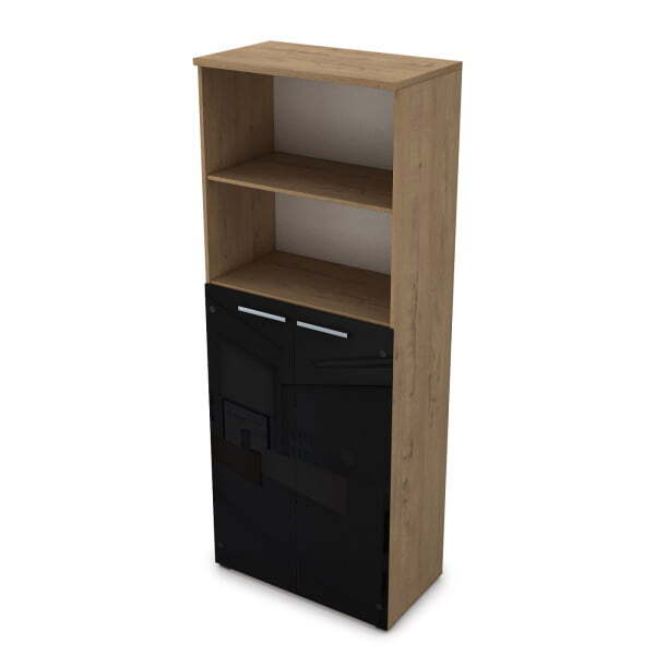 9Ш.005.22 Шкаф высокий со стеклом и открытой полкой (800x450x2045) (Teakwood) 9Ш.005.22 Шкаф высокий со стеклом и открытой полкой (800x450x2045) (Teakwood)