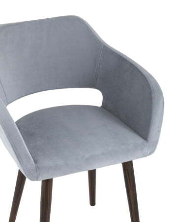 Стул с подлокотниками Саймон велюр серый (Стул Саймон серый)