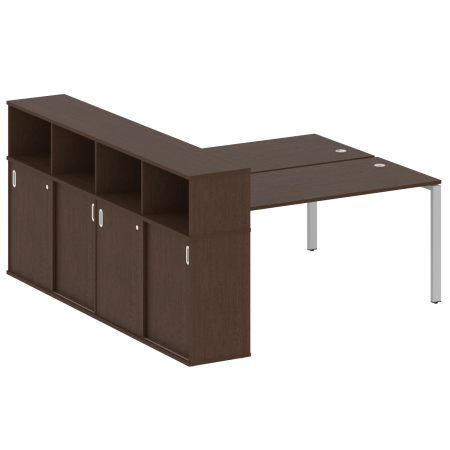 Рабочая станция с опорным шкафом-купе Metal System Style БП.РС-СШК-4.4 2010x2332x1098 (Венге Цаво/Серый металл)