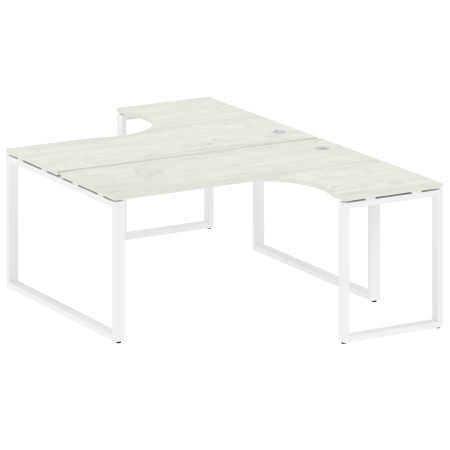 Рабочая станция криволинейная Metal System Style БО.РАС-СА-2.4 1600x2435x750 (Дуб Наварра/Белый металл)