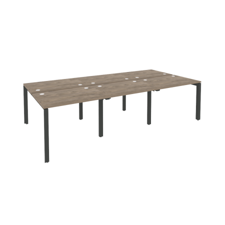 Рабочая станция на П-образном м/к Onix O.MP-D.RS-6.1.7 2940x1475x750 (Тиквуд Темный/Черный металл)