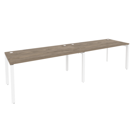 Рабочая станция на П-образном м/к Onix O.MP-RS-2.4.8 3160x800x750 (Тиквуд Темный/Белый Металл)