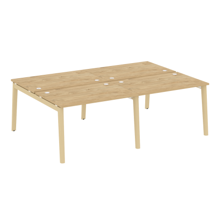 Рабочая станция на деревянных опорах Onix Wood OW.D.RS-4.2.8 2360x1635x750 (Тиквуд Светлый/Дуб Светлый)