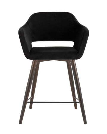 Стул полубарный Саймон велюр черный (Стул полубарный Саймон черный)