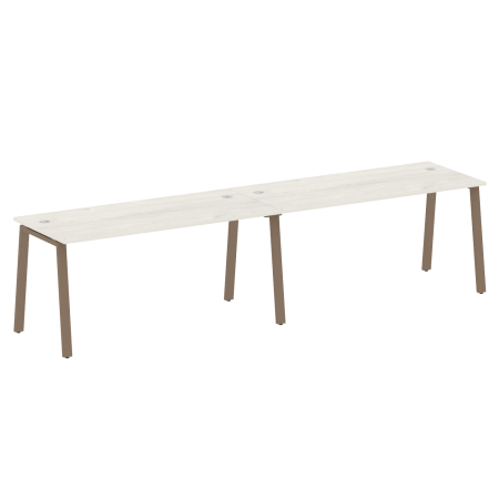Рабочая станция на 2 рабочих места на А-образном м/к Metal System Style БА.СМ-2.4 3200x720x750 (Дуб наварра/Мокко металл)