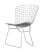 Стул обеденный Bertoia хромированный с черной подушкой (Стул кухонный Bertoia серебристый) Стул обеденный Bertoia хромированный с черной подушкой (Стул кухонный Bertoia серебристый)