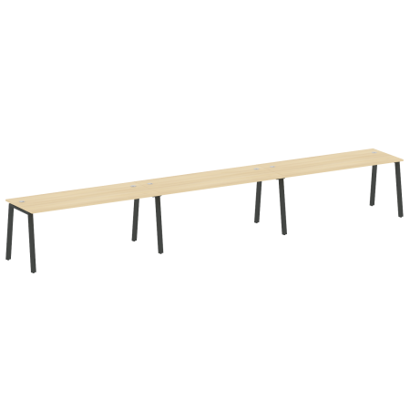 Рабочая станция на 3 рабочих места на А-образном м/к Metal System Style БА.СМ-3.5 5400x720x750 (Акация/Антрацит металл)
