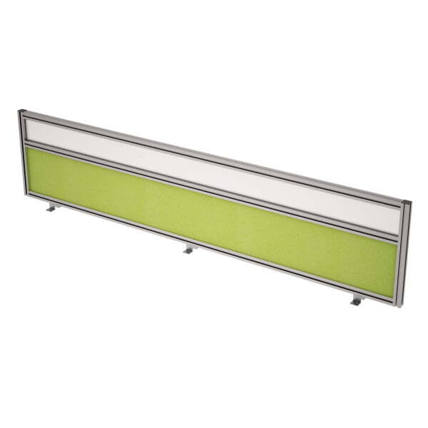 9БТС.0418.6 Барьер из ткани и стекла в алюминиевом профиле, фронтальный (1800x29x400) (Kiwi/стекло матовое)