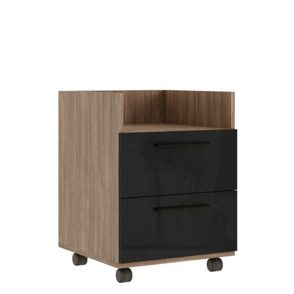 Тумба подкатная, глянец AST33931221 (Дуб/черный) Тумба подкатная, глянец AST33931221 (Дуб/черный)