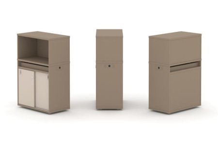 Тумба одиночная + низкая надставка ES.NB.1N-3 (750х410х1135) (Латте/Капучино)