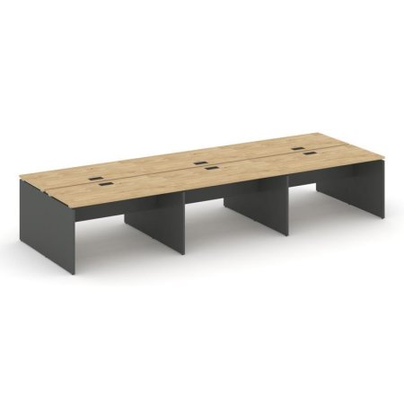Рабочая станция 2-х сторонняя SN-D.DRS-062 (3540х1232х750) (Тиквуд Светлый/Антрацит)